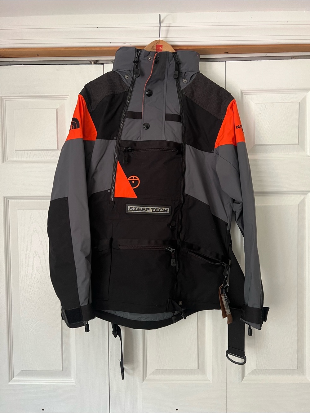 The North Face Steep Tech Men’s Black, Gray & Orange Ski Jacket